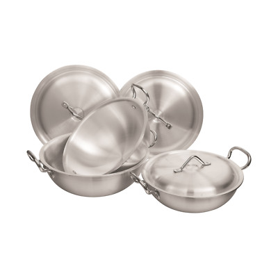 Klassisches Aluminium Stahl Rund Wok Set