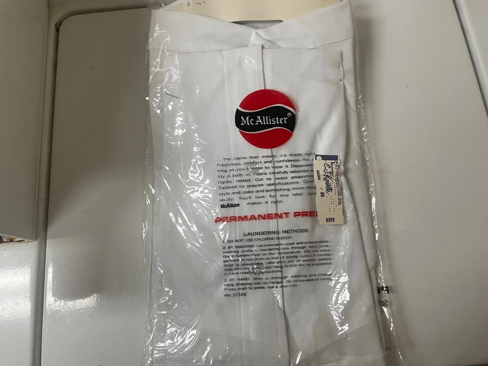 CAMISA DE VESTIR NUEVA DE COLECCIÓN para hombre años 60 McALLISTER mod chic cuello lengüeta JAPÓN 14 1/2 Foto 3 de 4