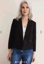 Phase Eight Christine Black Blazer Size 16 New Short Jacket £129