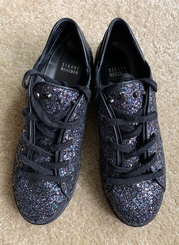 stuart weitzman glitter sneakers