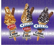Set of 3 Ice Cream Stickers Oreo, Lotus, Mix Whippy - Single or Flake
