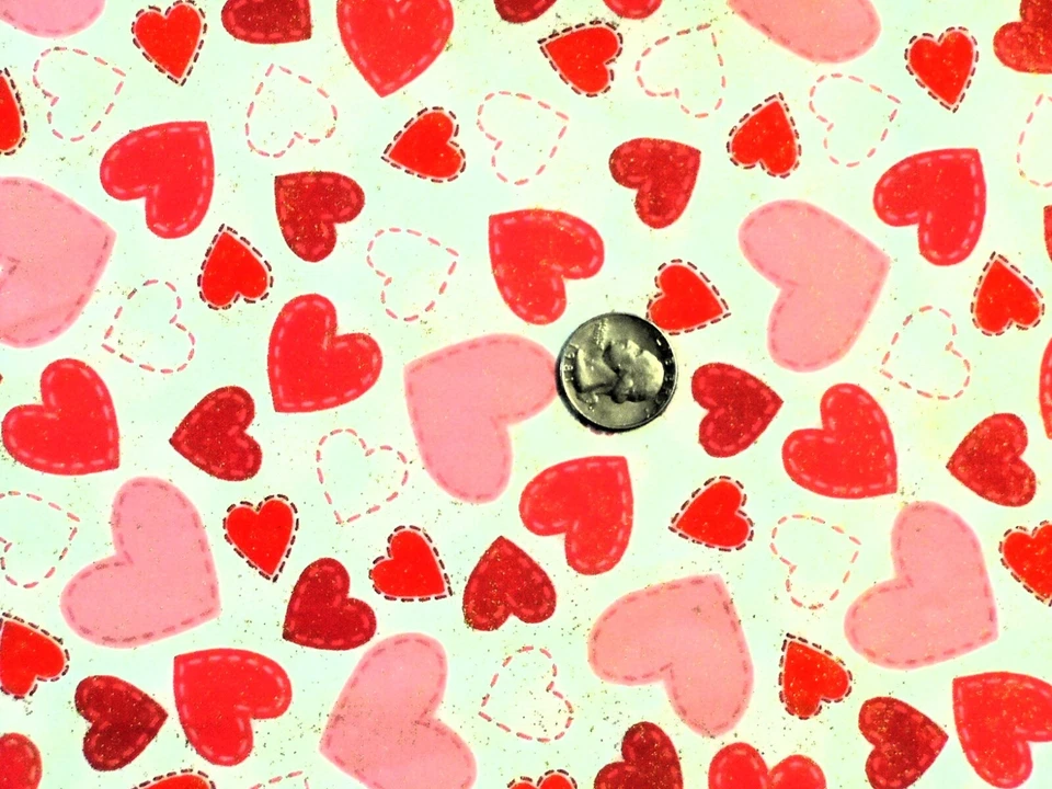 Fabric Traditions 2011 Cotton Fabric With Hearts 1 Yard Piece X WOF - Image 3 of 3