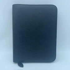 Day-Timer Vintage Black 7 Rings Faux Leather Planner Binder Wallet 10.5”x 8.25”
