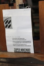 Super Nintendo Precautions Booklet Insert