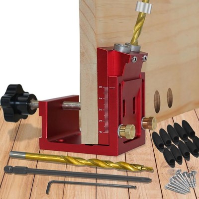 Pocket Hole Drill Guide Dowel Jig Oblique Hole Locator Drilling Kit Drill Bit
