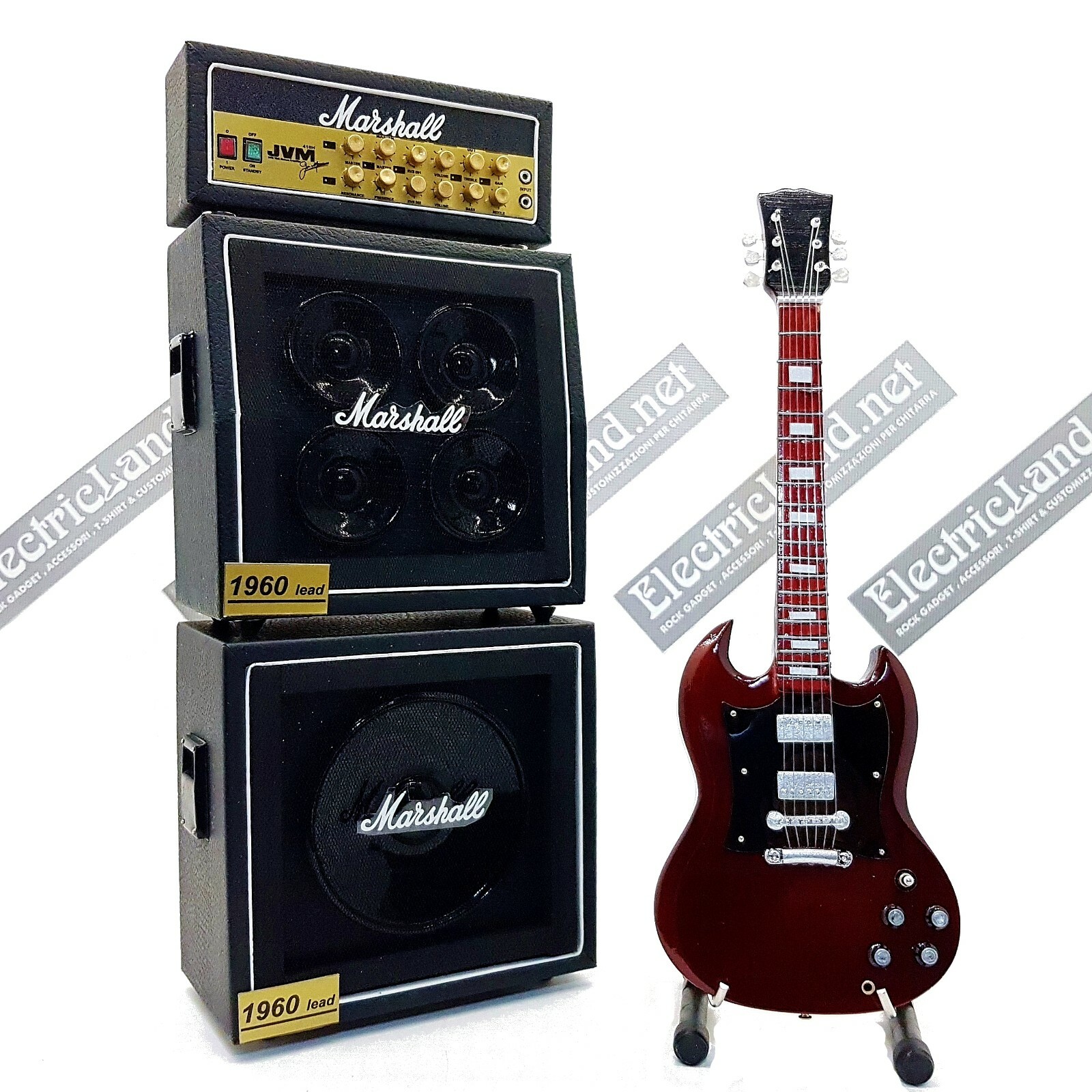 Mini Guitar AC/DC Angus Young sg + Amplifier Amp scale 1:4 miniature ...