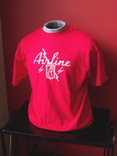 **NEW VINTAGE** RED AIRLINE GUITAR T-SHIRT SIZE LARGE  and all other sizes