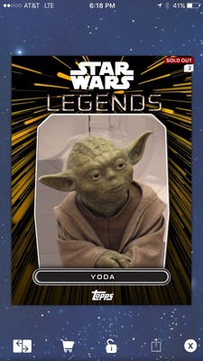 Topps Star Wars Trader Legends Revisited Gold YODA Digital Card YODA | eBay