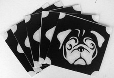 BM925 BODY GLITTERTATTOO 10 x stencil PUG DOG pet glitter tattoo L K