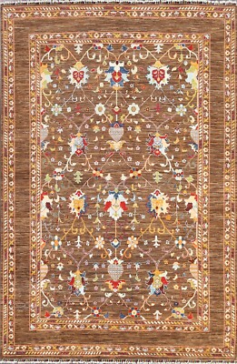 7x10 ft Ziegler Floral Oriental Area Rug Hand-knotted Wool Vegetable Dye Carpet 