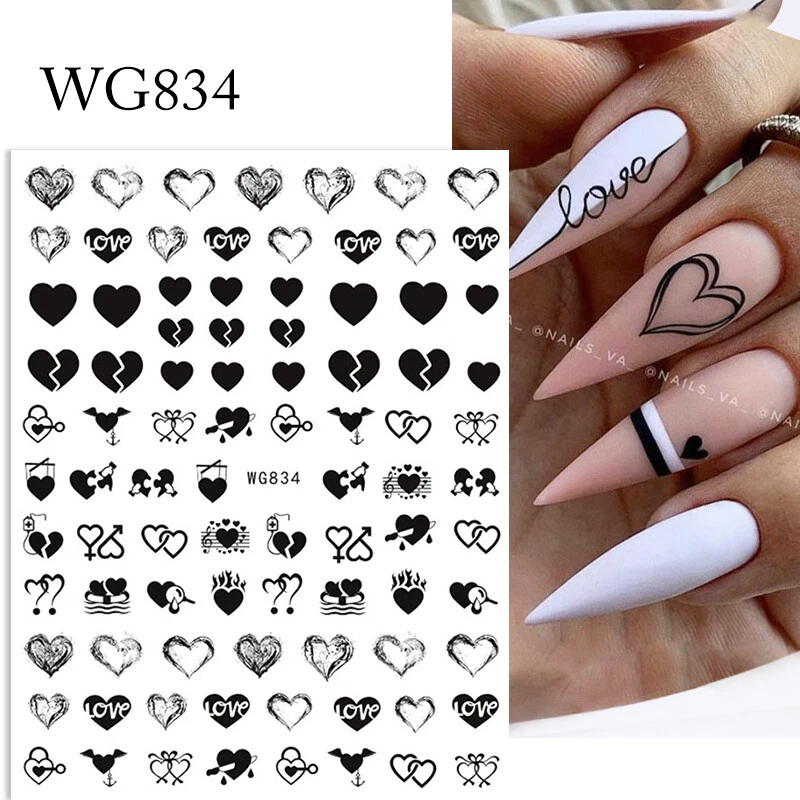 3D Nail Art Stickers Love heart Star Light Manicure Design