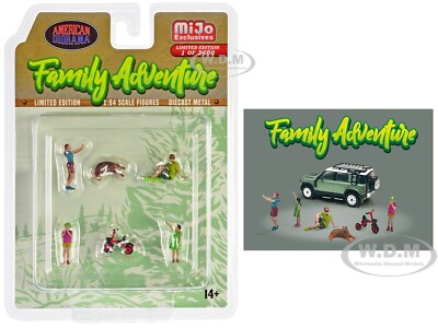 ''FAMILY ADVENTURE'' 6 PC DIECAST FIGURE SET FOR 1/64 SCALE AMERICAN DIORAMA 76513