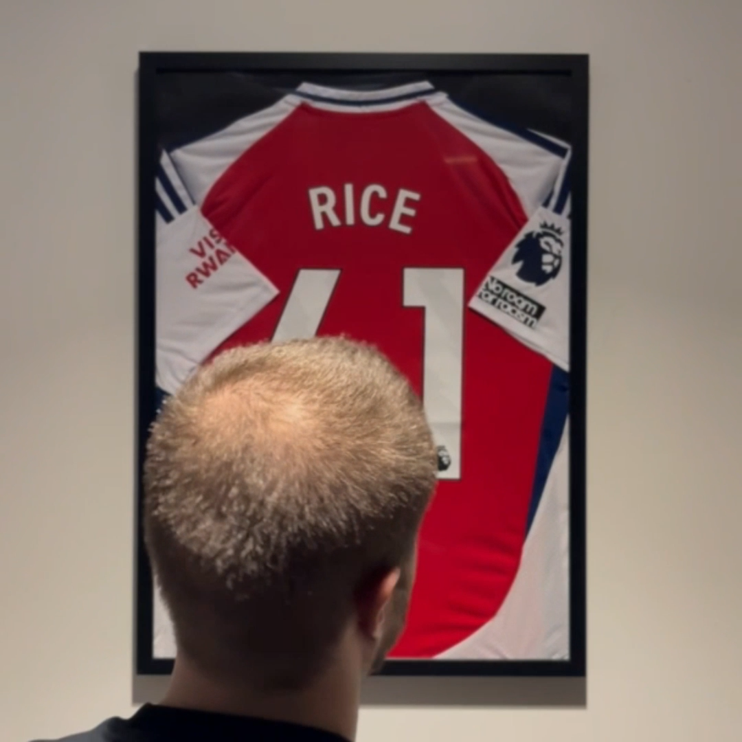 Arsenal Declan Rice Jersey Framed, Declan Rice Shirt Framed | eBay