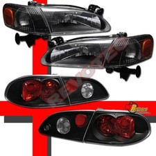 Black Headlights Corner Signal Lights Tail Lights For 98 99 00 Toyota Corolla
