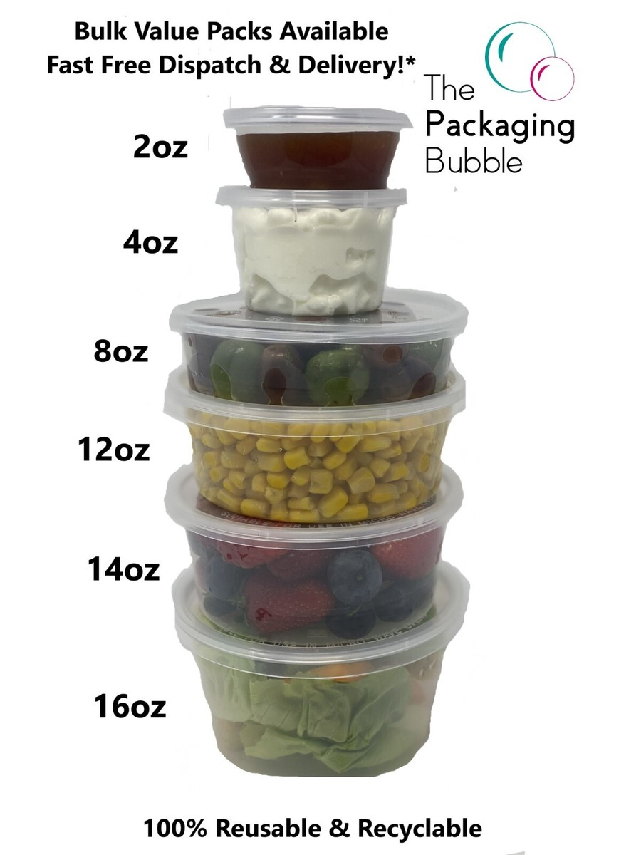 Clear Plastic Boxes With Lids 2L Litre/2000L Round Clear Plastic Food ...