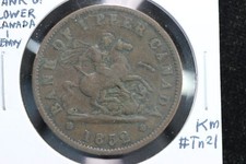 1852 Bank of Lower Canada 2 Sous 1 Penny 4HZQ