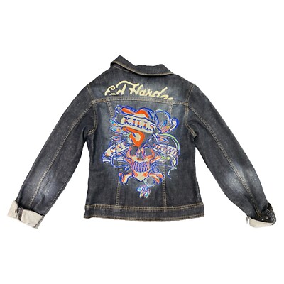 Jean Jacket Ed Hardy Veste Ed Hardy ABSTRACT UNITED DREAMS Denim