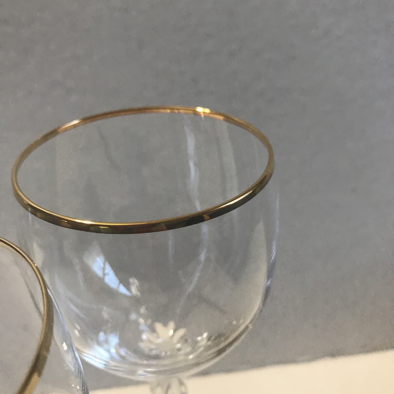 4 Lenox Monroe Wine Crystal Glass Gold Trim 7 5/8” Marked eBay