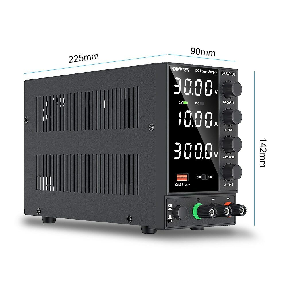 Alimentation CC réglable 30V 10A Wanptek avec affichage LED pour labo