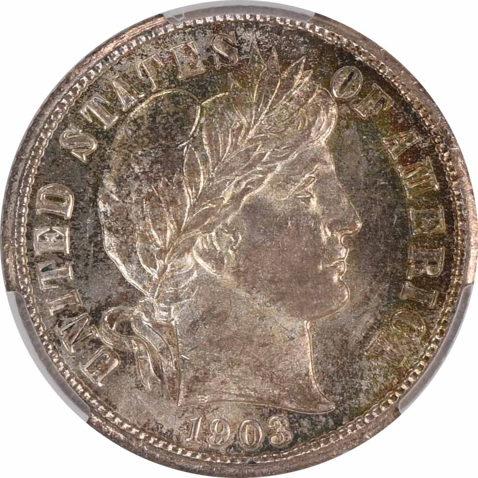 1903-S Barber Silver Dime MS63 CACG - Image 3 of 4