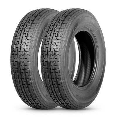 Set Of 2 ST205/75R15 Radial Trailer Tires 8PR 205 75 15 Replacement Load Range D