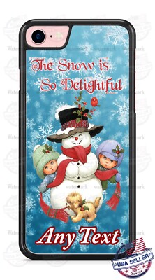Snow is Delightful Kids Making Snowman Phone Case For iPhone 14 Samsung Google
