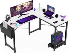 L-Shape Corner Computer Desk Home Office Gaming PC Table with CPU Stand Side Bag