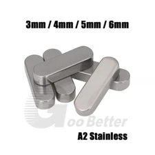 3mm-6mm Feather Keys Parallel Keys Pins Round End Drive Shaft Stainless Steel A2