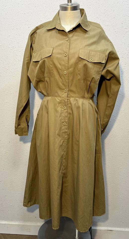 Vestido Vintage DARIAN Fit And Acampanado TALLA 12 AÑOS 80 Retro Bolsillos Botones Delanteros Foto 4 de 4