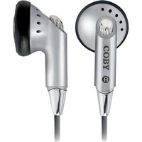 Coby Lightweight Silver Stereo Earbuds 20-20k Hz 10g Coby Lightweight Silver Stereo Earbuds 20-20k Hz 10g