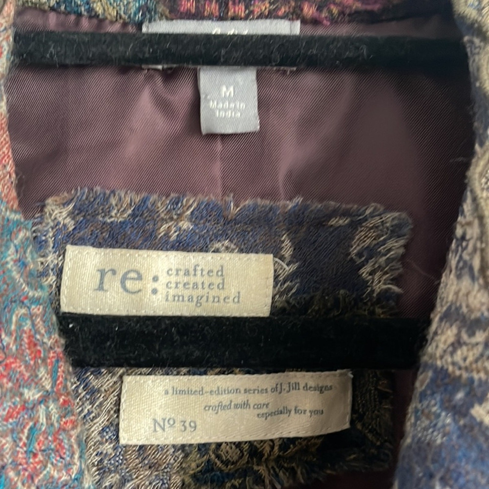 J. Jill RE: 100% wool patchwork open front waterf… - image 5