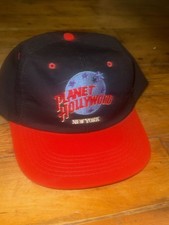 Vintage 90s Planet Hollywood New York Red bill Snap Back Hat- Made in USA