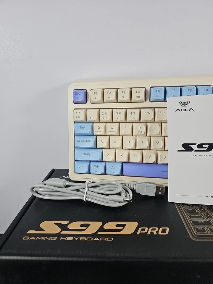 AULA S99 PRO-- KEYS KEYBOARD TRI-MODE BLUETOOTH 2.4GHZ USB-C Gaming RGB Open Box - Image 2 of 3