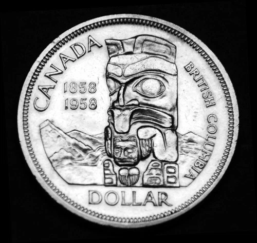 1958 $1 silver proof like AU coin in a paper flip