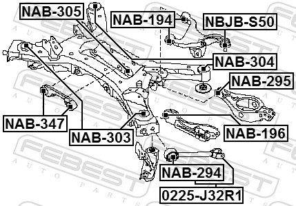 ✅Fits FEBEST NAB-347 REAR DIFFERENTIAL SILENT BLOCKGNISSAN TEANA RUS ⭐UK Seller⭐