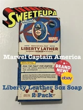 Captain America Liberty Leather Soap 5oz Light Grit Marvel Dr. Squatch 2 Pack