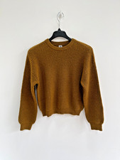 La Redoute Jumper Brown Ribbed Chunky Knit Oversized Wool Blend 12-14 - NEW
