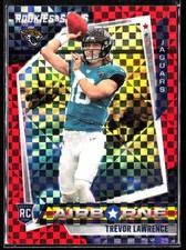 2021 Panini Rookies & Stars Trevor Lawrence Airborne Red PLAID Prizm RC  #CR-20