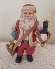 Primitive Style Santa Christmas Ornament Duck with Toys Hallmark 1997