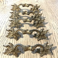 5 French Metal Art Nouveau Brass Drawer Pull Cabinet Handle Decorative Hardware