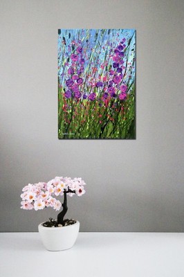 Original Gemälde ''Mystischer Garten'' 12 x 9,5'' Box Leinwand von Judith Rowe