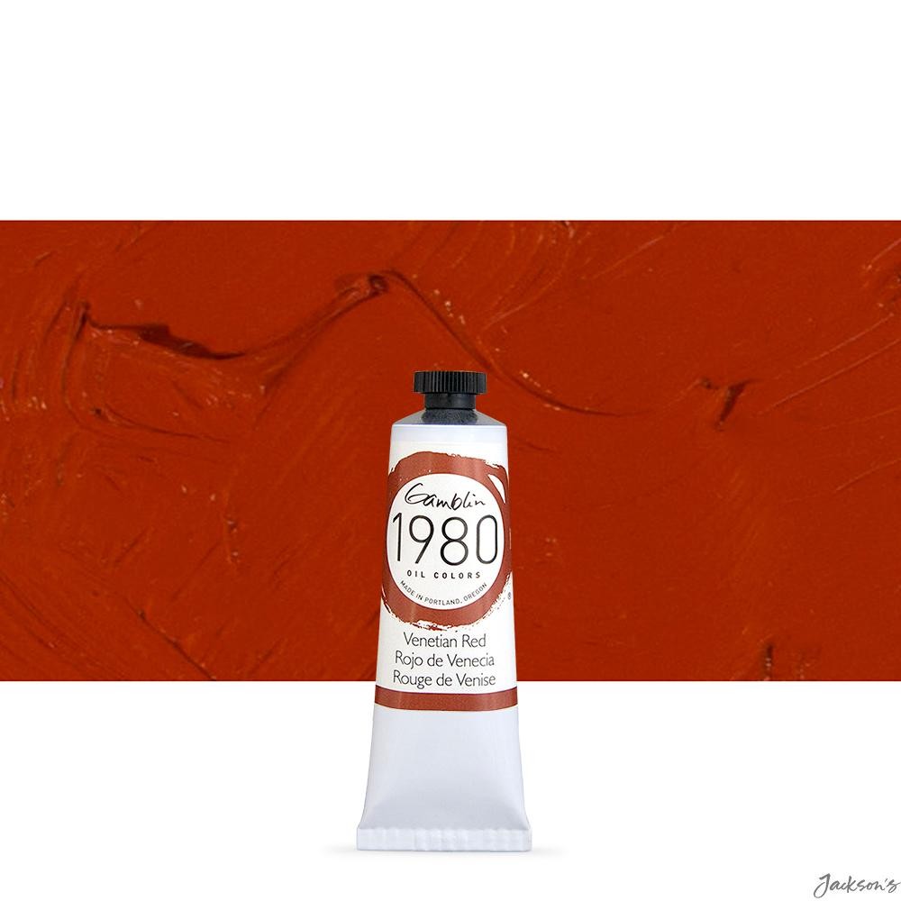 Gamblin 1980 Oil Paint Tube Refined Linseed Oil 37ml Venetian Red Painting