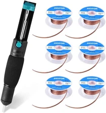AUSTOR Desoldering Sucker and 6 Pcs Solder Braid Wick (2.0mm/2.5mm/3.0mm... 