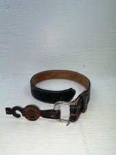 New Black Genuine Leather Circle Y Tooled 18  Belt 8022 NN-64