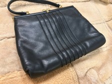 Borsa Vintage Anni 60 Vera Pelle Nera Righini G.B Verona Elegante Made In Italy