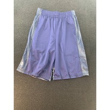 Kids Athletic Shorts Purple Mesh Dotted Side Panels Elastic Waist