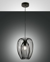 Pendelleuchte Wohnzimmer Schwarz Metall Ø25 Cm E27 Rund HäNgelampe Esszimmer