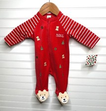 My First Christmas Sleeper By Little Me Red Velour Size 3 Months NWT