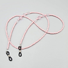 Pink Seed Bead Eyeglass Chain Holder 25"