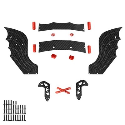 For ARRMA 1/7 LIMITLESS Carbon Fiber Rear Splitter Side Skirt Tail Wing Set
